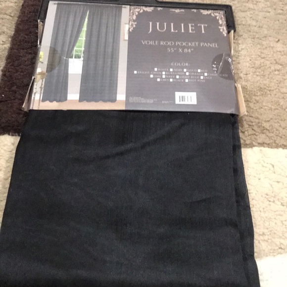 Black Sheer Rod Pocket Window Panel - Picture 3 of 4